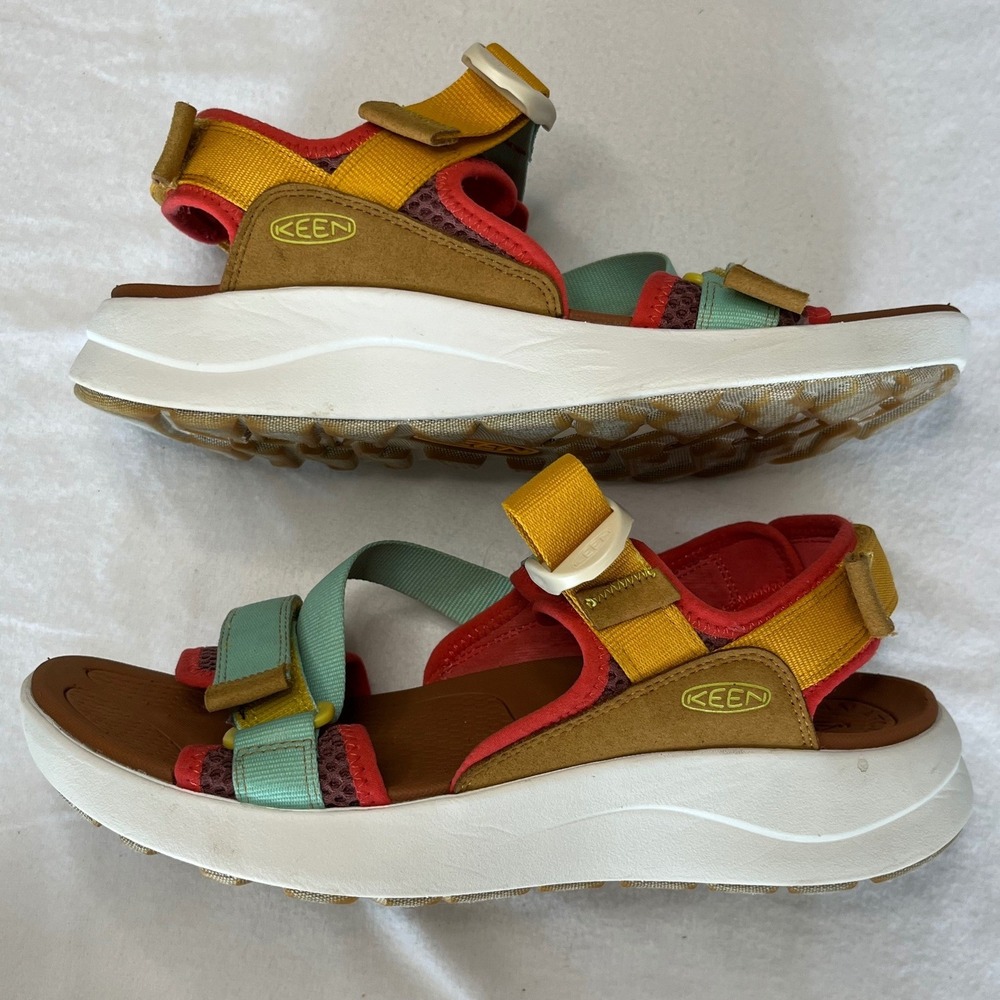 KEEN Women's Backstrap Elle Sport Sandals Size 11 Red Mint Yellow Hiking - Picture 4 of 12